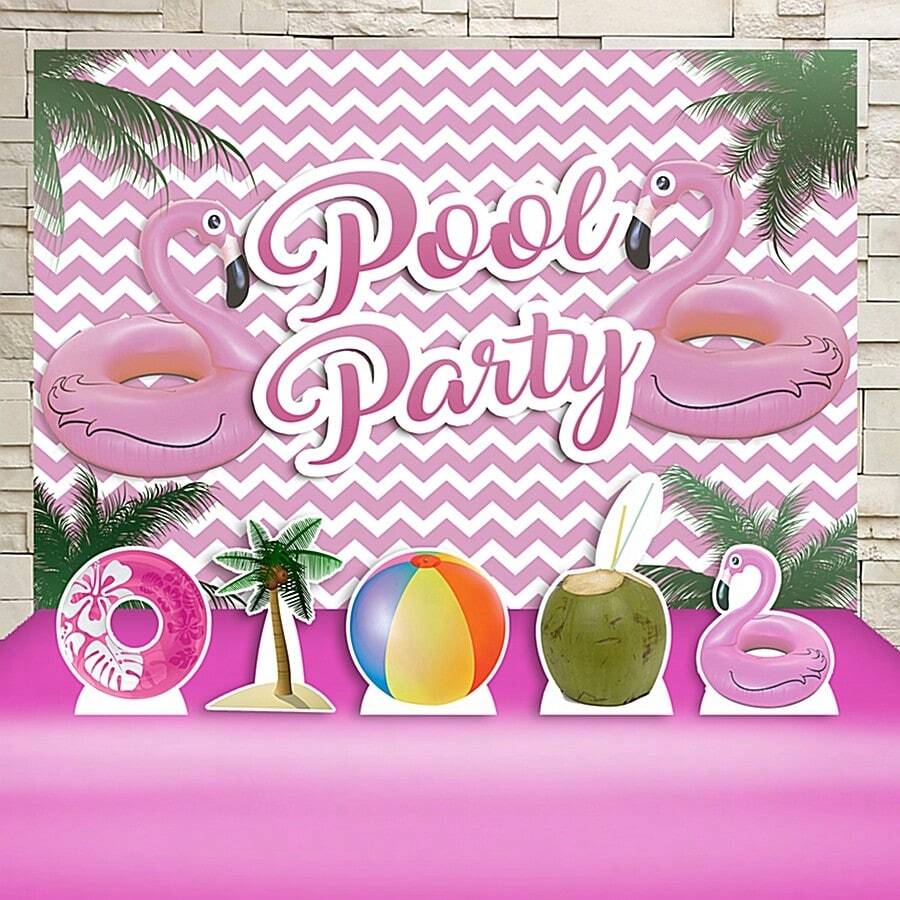 Pool Party Decoration Kit Pink Scenery Kit Silver | SHEIN USA