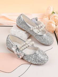 Giày bệt Mary Jane trang trọng cho bé gái dùng trong đám cưới, tiệc tùng, múa ba lê, phù hợp cho trẻ mới biết đi, bé gái nhỏ và lớn - Bạc - Xem 4