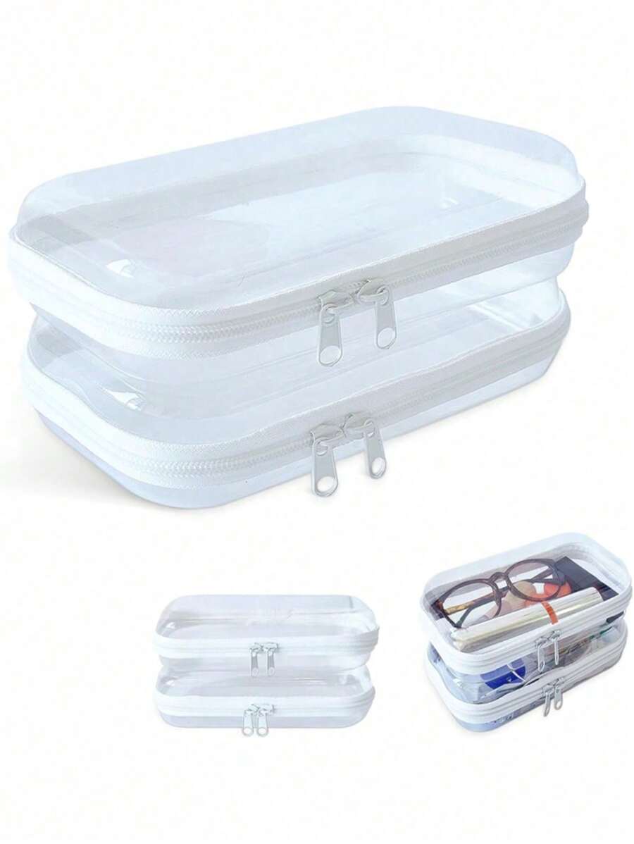 Clear Bags For Travel, TSA Approved Toiletry Bag For Women, Travel Bags For Toiletries Makeup Organizer Makeup Storage Bag Mini Pouch Travel Small Makeup Case Accessories Make Up Holder Brush Bag Make Up Container Cosmetic Bag Travel Essentials Ladies Accessories Travelling Stuff Makeup Bag School Supplies Make Up Bag Holiday Essentials Makeup Bags Makeup Pouch Holiday Winter 2024 - Multicolor - View 1