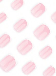 Bộ 24 miếng dán móng tay vuông ngắn, móng giả màu trắng nhuộm tie-dye tối giản, đồ trang trí móng tay DIY ngọt ngào và tươi mới. - Nhiều màu - Xem 3