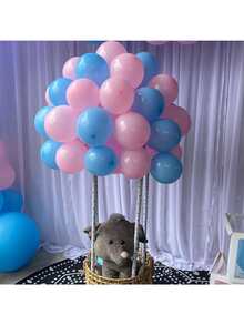 136 peças/conjunto, balões de 5/10/12/18 polegadas, kit de guirlanda de balões rosa e azul com clipes e fitas de balões, adequado para aniversário, aniversário, casamento, decoração de feriados, festa, reunião de família, chá de bebê