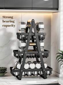 1pc Wrought Iron Foldable Double-Layer Basket, Household Kitchen Fruit And Vegetable Storage Basket Shelf, Holiday Gift