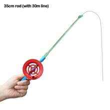 1 Pieza Caña de pesca de hielo mini de 35/40/75/80cm con carrete de plástico para principiantes, para lagos, estanques y ríos