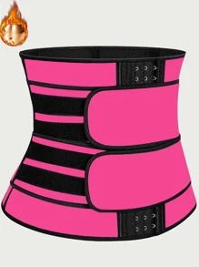 Neoprene Waist Trainer For Women Slimming Body Shaper Waist Trimmer Cincher Sweat Belt Sports Fitness Double Belt Steel Bone Corset Adjustable Three-Row Buckle