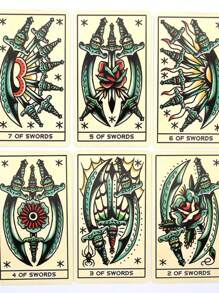 解锁你的命运：通过纹身塔罗牌游戏探索你的未来 - 彩色 - 查看 5