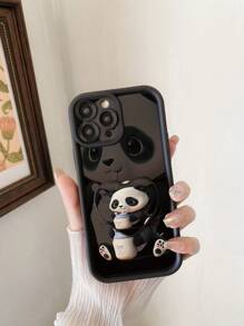 1 pieza Funda protectora para teléfono con diseño lindo de panda y protección de lente de cámara, a prueba de golpes, compatible con iPhone 11 Pro Max/12 Pro Max/13 Pro Max/14 Pro Max/15 Pro Max/16 Plus/16 Pro Max, Redmi, OPPO/Realme, VIVO, Infinix, Honor, MOTO, One Plus, resistente al agua y a los arañazos