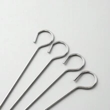 10 pièces Brochettes en acier inoxydable de 12 cm/15 cm/18 cm/20 cm, convenant pour gril électrique domestique, four, gril suspendu, outils de barbecue de pique-nique extérieur. Faciles à nettoyer. 4 longueurs disponibles.