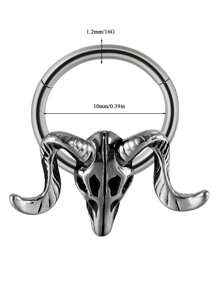 1PC Stainless Steel Septum Skull Hinged Clicker Dead Butterfly Hoop Nose Ring Tragus Cartilage Daith Piercing Helix Rook Earring Jewelry