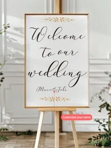 1pc Customized Name Sticker, Suitable For Weddings, Parties, Couples, Families - Marriage, Wedding, Home, Gift, Living Room, Bedroom, Decor (Gold Color) Gifts Birthday Graduation