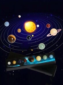 9pcs/Set Luxury Planetary System Education Model, Featuring 9 Planets Decor For Desk, Collectible Gift Box With Special Jewelry Embellishment - Great For Science Popularization, Suitable As New Year, Birthday, Present Birthday Gifts Graduation - Multicolor - View 10