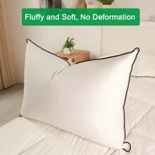 Luxury Goose Down Pillows Standard Size, Bed Pillows For Sleeping, Pillow For Back, Stomach Or Side Sleepers