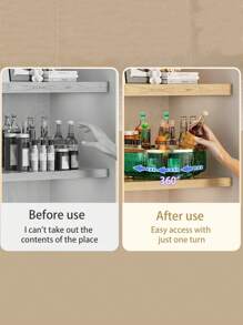 1pc Rotating Turntable, Kitchen Condiment, Oil, Salt, Sauce And Vinegar Storage Tray, Storage Rack, Tabletop Fruit Plate And Spice Rack, Rotating Non-Slip Cutlery And Seasoning Bottle Turntable Storage Box. Gently Rotate The Tray To Easily Access Items, No Dead Corners To Clean, Easy To Rinse, Enjoy A Wonderful Time. Suitable For Living Room, Bathroom, Cabinet, Refrigerator And Dining Table, Home Kitchen Storage Accessories. - Large Cream (27cm) - View 10