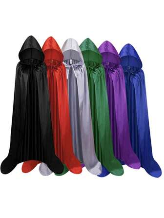 1 قطعة رداء الساحر ، رداء زي الشيطان للأحزاب والكرنفالات وتنكر هالوين