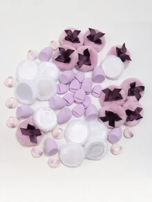 Flurry 系列 5/10/20/30/50 件，粉色底色混合化妆海绵，不含乳胶的干湿两用粉底化妆海绵，适合所有肤质。超柔软天鹅绒般的材质，专为轮廓、眼部和眼角设计。包括气垫粉扑、不含乳胶的搅拌海绵和化妆扑，适用于液体粉底、粉底、遮瑕膏。适合所有肤质。 - 彩色 - 查看 3