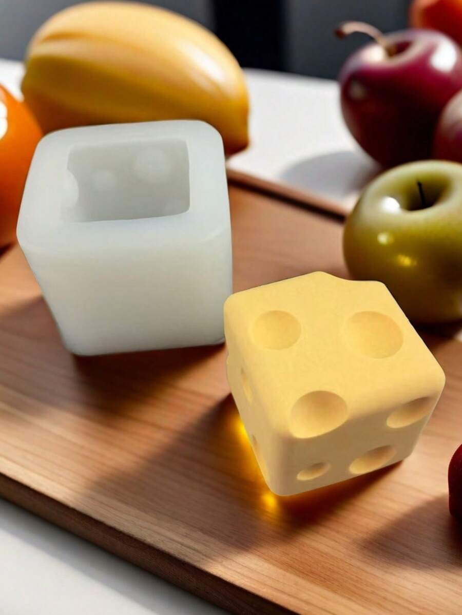1 pieza Molde de silicona cuadrado para queso, decoraciones artesanales DIY - Blanco - Ver 1