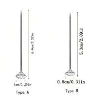 100pcs/50pcs Crystal Floral Pins, Wedding Bouquets And Bridal Hair Accessories -Elegant Corsage And Boutonniere Pins, DIY Crafts And Sewing, Valentine's Day Floral Pins, Wedding Bouquet Shaping Needles, Valentine's Day Bouquet Diamond Shaping Needles, Flower Shop Bouquet Making Decorative Diamond Needles