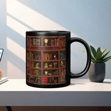 1 tazza da caffè in ceramica da 330 ml con manico, tazza con disegno sublimato unico, tazza nera solida, regalo originale, adatta per bevande calde o fredde come caffè freddo, whisky, succo. Ottima per Ognissanti, Natale, matrimonio, compleanno, San Valentino. - nero - Visualizzare 12