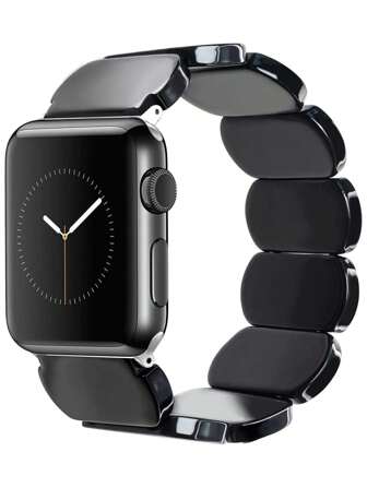 1 pieza Banda de reloj de manzana de resina elástica y minimalista para mujer, con diseño ovalado, resistente al desgaste, ligera, fácil de usar, compatible con Apple Watch Ultra 2/1, SE S10/9/8/7/6/5/4/3/2/1, tallas de 38/40/41/42/44/45/49mm