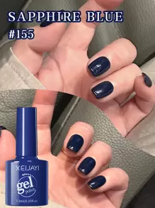 XEIJAYI 1pc 7.3ml Sapphire Blue Gel Nail Polish UV/LED Soak Off Polish Gel Long Effect Fast Drying For Home Nail Art DIY Salon Home Holiday Gift