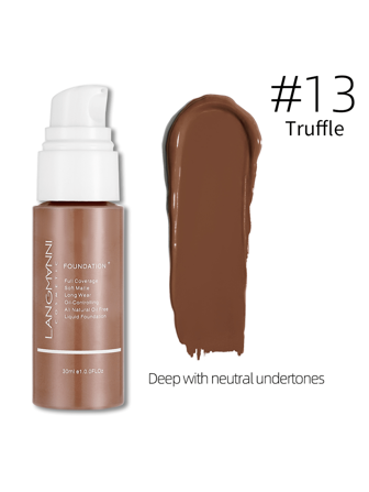 女士防水啞光粉底1入組長效控油遮瑕粉底霜