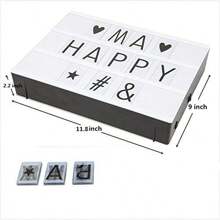 1pc Mini Cinema Light Box, 7.87inx5.9in (20cm X 15.24cm) - DIY Personalized Light Box Sign With Multiple Alphabet, Numbers And Symbols, Battery Or USB Powered (USB Cable Included), LED Light Box For Desk, Wall Decor, Suitable For Girls Bedroom, Bar, Birthday Party, Holiday, Home Decor