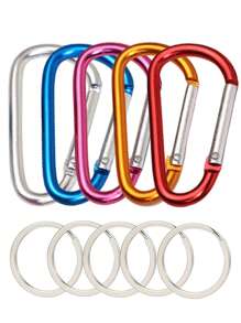 1/6/9个装铝合金D型环登山扣，大号登山扣带钥匙扣，徒步配件，迷你登山扣，钥匙扣，适用于背包、手提包、书包，哥特Y2K风格 - 彩色 - 查看 2