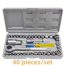 46 Pcs Compact Ratchet And Bit Set With Adjustable Belt - Ideal For Motorcycle, Car Repair And Home DIY Projects - Multicolor - View 21