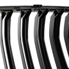 Gloss Black Front Bumper Kidney Grille Grill Fit BMW X3 F25 2011-2014 Dual Line - Black - View 9