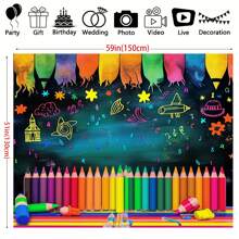 1 pieza Telón de fondo para el primer día de clases, tela de fondo fotográfico, suministros para fiestas, pancarta de fondo fotográfico, bandera, decoración del hogar, decoración de habitaciones, tela decorativa de fondo para interiores/exteriores, perfecta para uso en exteriores - Multicolor - Ver 11