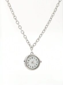 1 pezzo Orologio a pendente con quadrante rotondo al quarzo, adatto per uomo e donna, per uso quotidiano e da festa