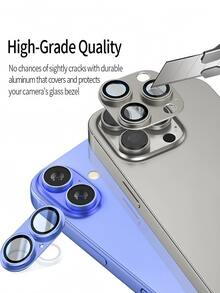 1 套哑光金属手机镜头保护膜适用于 iPhone 16 易粘贴、高清、不易碎 - 彩色 - 查看 6