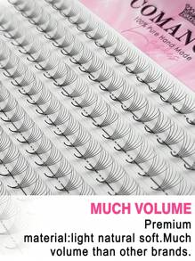 CoMango 300Fans 0.07mm 预制浓密扇形 6D 单根睫毛 细尖底座 预制俄罗斯浓密睫毛延长 睫毛簇、睫毛簇、单根睫毛、睫毛、假睫毛 - 黑色 - 查看 4