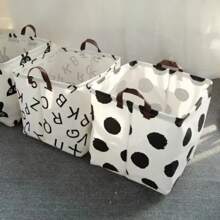 Cesta de lavandería de algodón y lino, cesta de ropa sucia, cesta de lavandería plegable, cesta de almacenamiento de artículos diversos para el hogar - UNO - Ver 4