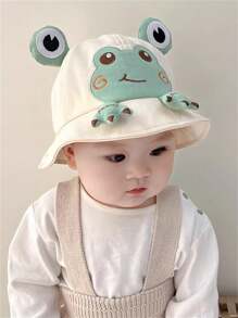 1pc Toddler's Cute Frog Printed Sun Hat, Versatile For Spring/Summer Wear