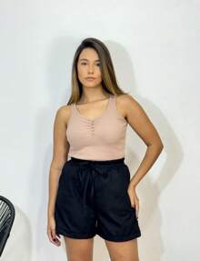 Women's Cotton Tank Top - Apricot - View 3
