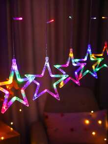 1 szt. 3-metrowy dekoracyjny łańcuch świetlny LED w kształcie gwiazdy, zasilany bateryjnie, do dekoracji wnętrz, sypialni, dekoracji ściennych, witryn sklepowych, parapetów barowych, dekoracji korytarza, dekoracyjnych łańcuchów świetlnych LED w kształcie gwiazdek, świątecznych dekoracji na imprezę