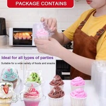 NPLUX 150 Pack Individual Cupcake Containers Plastic Cupcake Boxes Cupcake Holders Stackable Deep Dome Cupcake Carrier - 150 Pack Transparent - View 7
