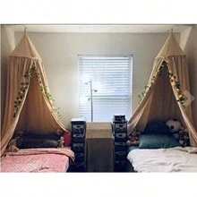 Dosel de cama redondo, carpa de juego para niños, cortina de mosquitero colgante para habitación de lectura, juego y sueño, decoración, color caqui, amor, San Valentín - Caqui - Ver 6