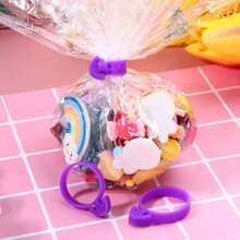 10pcs Silicone Fixing Rings, Suitable For Piping Bags, Cable Ties, Sealing Rings, Decorative Flower Bags, Cakes, Etc. - Purple - View 7