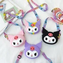Sanrio Sanrio Hello Kitty & Melody & Kuromi Silicone Crossbody Bag, Valentine's Day Cute Gift,Back To School Stationery Bag, Cute Silicone Crossbody Bag, Waterproof Cartoon Shoulder Coin Purse With Zipper Pocket, Cartoon Crossbody Bag, Waterproof Cartoon Shoulder Coin Purse With Zipper Pocket, Cartoon Crossbody Bag, Suitable For Teenagers Back To School Supplies Stationery Supplies