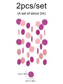 1 Set (2pcs) Paper Round Confetti Hanging Decorations For Party, Room Background, Celebration - Black - View 9