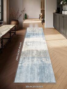 1pc Blue Modern Minimalist Style Plush Pile Rug, 850g/M² Thickness 0.5cm Rectangle, Non-Slip Washable Decor Carpet For Living Room, Kitchen, Dining Room, Office, All Seasons