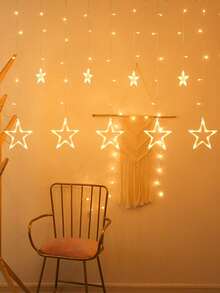 1 szt. 3-metrowy dekoracyjny łańcuch świetlny LED w kształcie gwiazdy, zasilany bateryjnie, do dekoracji wnętrz, sypialni, dekoracji ściennych, witryn sklepowych, parapetów barowych, dekoracji korytarza, dekoracyjnych łańcuchów świetlnych LED w kształcie gwiazdek, świątecznych dekoracji na imprezę