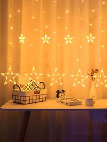 1 szt. 3-metrowy dekoracyjny łańcuch świetlny LED w kształcie gwiazdy, zasilany bateryjnie, do dekoracji wnętrz, sypialni, dekoracji ściennych, witryn sklepowych, parapetów barowych, dekoracji korytarza, dekoracyjnych łańcuchów świetlnych LED w kształcie gwiazdek, świątecznych dekoracji na imprezę