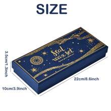 1pc Wax Seal Stamp Kit Envelope Sealing Wax With Box, Creative Star Wax Seal Beads, 3 Wax Seal Stamp, Wax Seal Metallic Pen And Envelope, Wax Seal Kit For Gift And Decoration
