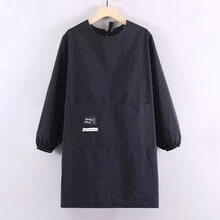 1pc Large Pocket Long Sleeve Apron, Fashionable New Waterproof And Stain-Resistant Apron For Household, Catering And Work Use