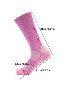 1 双男式蝉翼图案专业篮球运动压缩袜足球袜，适合训练、健身、秋季 - 藍色 - 查看 6