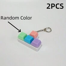 1 件随机颜色挤压减压块钥匙扣，随机链式键盘按压减压玩具，Asmr 玩具，烦躁钥匙扣，烦躁玩具>学校，烦躁，玩具，烦躁