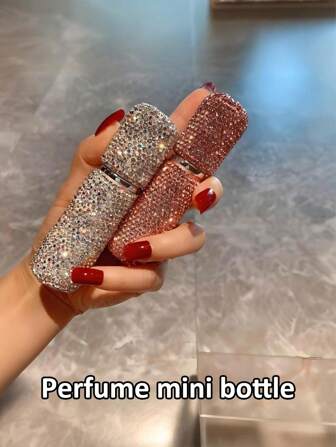Diamond-Set Perfume Dispenser - Vacuum Pressed Sample Bottle -10ml Makeup Travel Mini Spray Bottle, Perfume Bottle