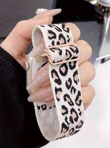 Elegante correa de nailon con estampado de leopardo compatible con Series 9/8/7/6/5/4/3/2/SE, compatible con 38/40/41mm y 42/44/45/49mm - Accesorio de pulsera de smartwatch con broche de seguridad